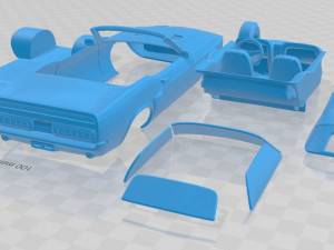 mustang shelby gt500 convertible 1969 printable car Model Cetak 3D