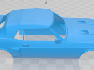 mustang shelby gt500 convertible 1969 printable body car Modello di stampa 3D