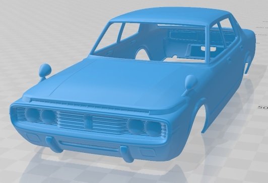 toyota crown s60 sedan 1971 printable body car Model do druku 3D .c4d .max .obj .3ds .fbx .stl .blend 