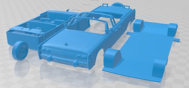 lincoln continental x 100 1961 printable car Modello di stampa 3D .c4d .max .obj .3ds .fbx .stl .blend 