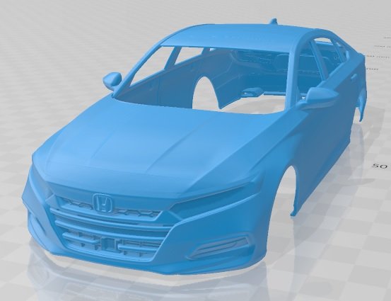honda accord 2018 printable body car Model Cetak 3D .c4d .max .obj .3ds .fbx .stl .blend 