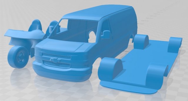 chevrolet express 2011 printable van Model do druku 3D .c4d .max .obj .3ds .fbx .stl .blend 