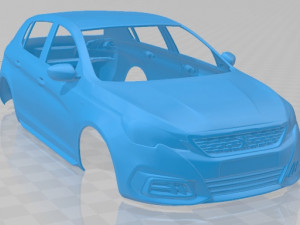 peugeot 308 gti 2017 printable body car Modèles 3D en vedette