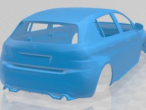 peugeot 308 gti 2017 printable body car Modèles 3D en vedette
