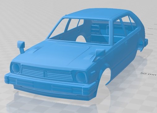 honda civic 5 door 1979 printable body car 3D 打印模型 .c4d .max .obj .3ds .fbx .stl .blend 