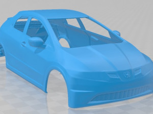 honda civic type r 2007 printable body car 3D-printmodel