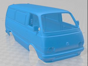 toyota hiace panelvan 1977 printable body van Modèles 3D en vedette
