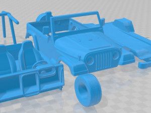 jeep wrangler tj 1997 printable car 3D Print Model
