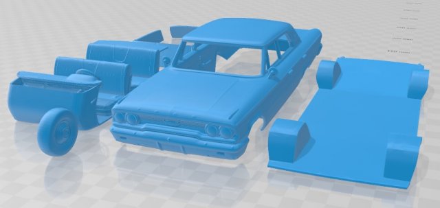 galaxie 500 1963 printable car 3D प्रिंट मॉडल .c4d .max .obj .3ds .fbx .stl .blend
