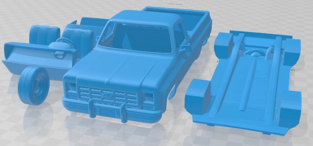 chevrolet scottsdale single cab 1979 printable car Modelo de Impressão 3D .c4d .max .obj .3ds .fbx .stl .blend 