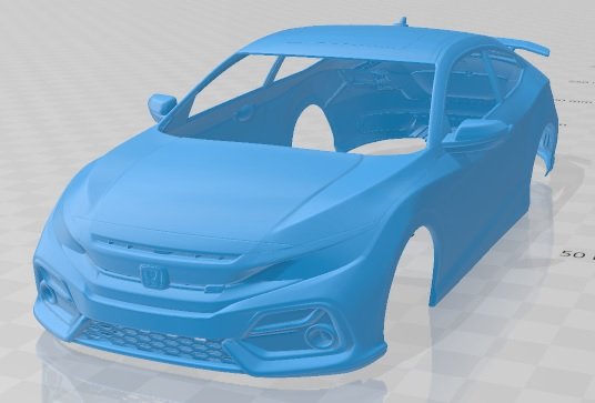 honda civic si coupe 2020 printable body car Modelo de impresión 3D .c4d .max .obj .3ds .fbx .stl .blend 