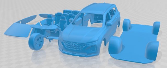 hyundai santafe 2019 printable car Modelo de impresión 3D .c4d .max .obj .3ds .fbx .stl .blend 