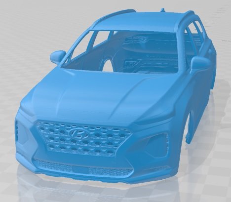 hyundai santafe 2019 printable body car 3D 打印模型 .c4d .max .obj .3ds .fbx .stl .blend 