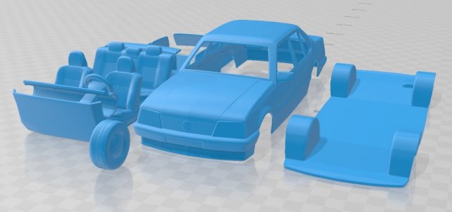 opel ascona sedan 1981 printable car 3D प्रिंट मॉडल .c4d .max .obj .3ds .fbx .stl .blend 