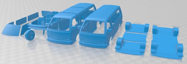 toyota hiace passenger 1982 printable van Modelo de Impressão 3D .c4d .max .obj .3ds .fbx .stl .blend 