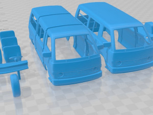 toyota hiace passenger 1982 printable van Modelo de Impressão 3D