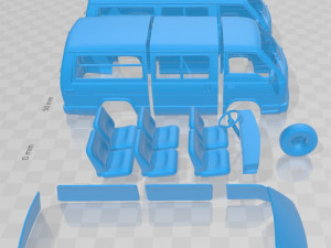 toyota hiace passenger 1982 printable van Modelo de Impressão 3D