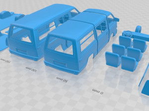 toyota hiace passenger 1982 printable van Modelo de Impressão 3D