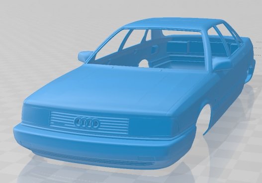 audi 200 sedan 1983 printable body car 3D-printmodel .c4d .max .obj .3ds .fbx .stl .blend 