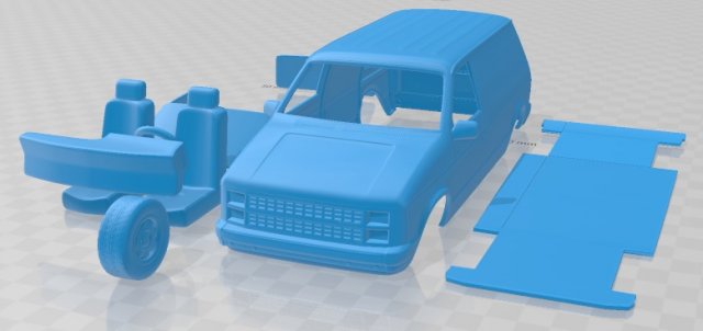 dodge mini ram 1984 printable van 3D Принт Модель .c4d .max .obj .3ds .fbx .stl .blend 