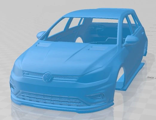 volkswagen golf 75r printable body car 3D Print Model .c4d .max .obj .3ds .fbx .stl .blend