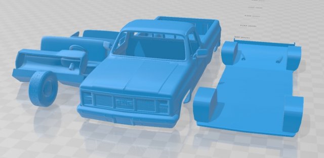 gmc sierra 1985 printable car 3Dプリントモデル .c4d .max .obj .3ds .fbx .stl .blend 