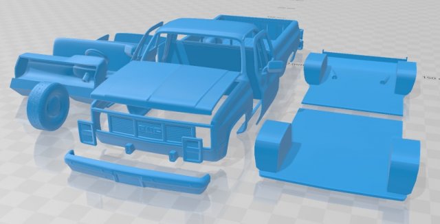 gmc sierra 1985 printable car Modelo de impresión 3D .c4d .max .obj .3ds .fbx .stl .blend 