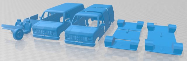 e series econoline cargo 1986 printable van Modelo de Impressão 3D .c4d .max .obj .3ds .fbx .stl .blend 