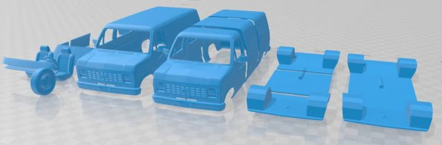 e series econoline cargo 1986 printable van 3D Print Model .c4d .max .obj .3ds .fbx .stl .blend