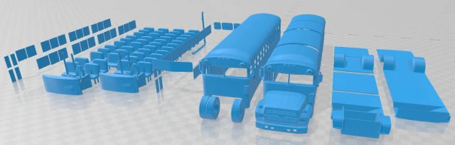 b 700 thomas conventional school bus 1984 printable 3D Print Model .c4d .max .obj .3ds .fbx .stl .blend 