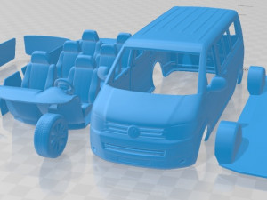 volkswagen transporter t5 caravelle multivan 2011 printable van 3D Print Model