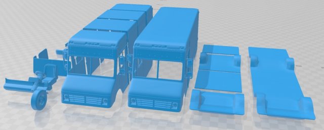 chevrolet p30 1995 printable van 3Dプリントモデル .c4d .max .obj .3ds .fbx .stl .blend 