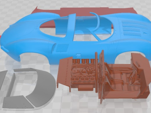 Jaguar xj13 1966 printable car Model Cetak 3D