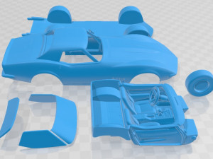 chevrolet corvette convertible 1968 printable car 3D Принт Модель