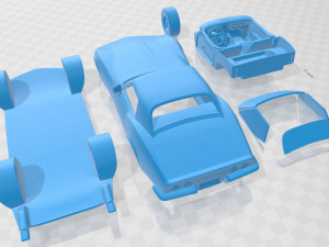 chevrolet corvette convertible 1968 printable car 3D Принт Модель
