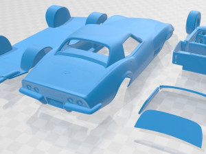 chevrolet corvette convertible 1968 printable car 3D Принт Модель