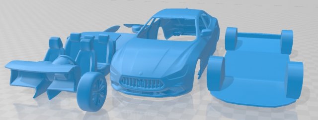maserati ghibli hybrid 2021 printable car 3D 打印模型 .c4d .max .obj .3ds .fbx .stl .blend 