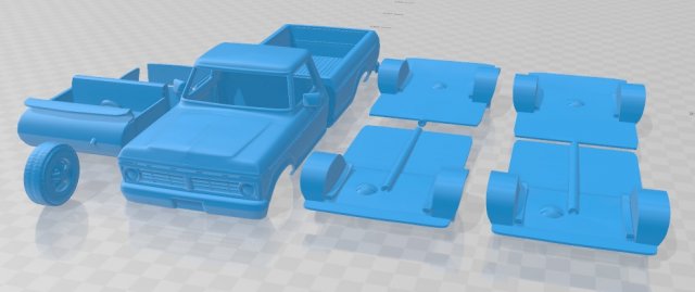 f 150 1973 printable car Model Cetak 3D .c4d .max .obj .3ds .fbx .stl .blend 