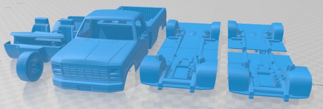 F 150 Ranger 1980 Printable Car 3D Baskı Modeli .c4d .max .obj .3ds .fbx .stl .blend 