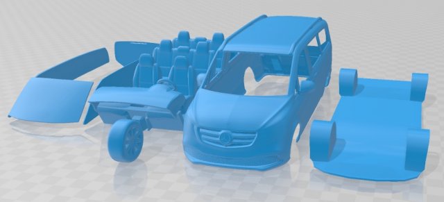 Mercedes Benz V Class 2020 Printable Van 3D Print Model .c4d .max .obj .3ds .fbx .stl .blend 