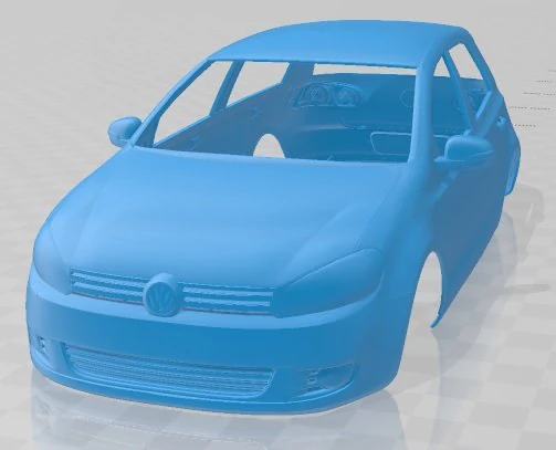 Volkswagen Golf MK6 2008 Printable Body Car 3D Print Model .c4d .max .obj .3ds .fbx .stl .blend 