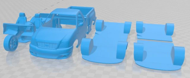 F 150 Lightning 1999 Printable Car 3D Print Model .c4d .max .obj .3ds .fbx .stl .blend 
