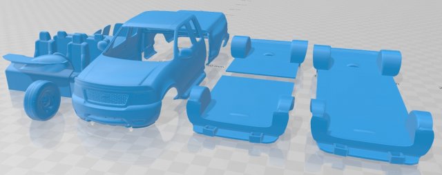 F 150 Club Cab Flareside XLT 1999 Printable Car 3D printmodel .c4d .max .obj .3ds .fbx .stl .blend 