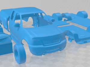 F 150 Club Cab Flareside XLT 1999 Printable Car 3D printmodel