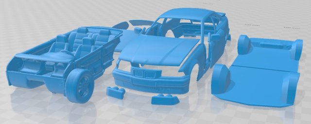 3 Series Coupe 1993 Printable Car in separate parts 3D-printmodel .c4d .max .obj .3ds .fbx .stl .blend 