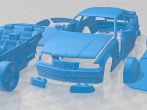 3 Series Coupe 1993 Printable Car in separate parts 3D-Druckmodell