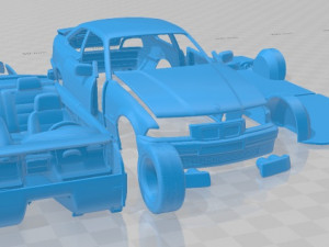 3 Series Coupe 1993 Printable Car in separate parts 3D-printmodel