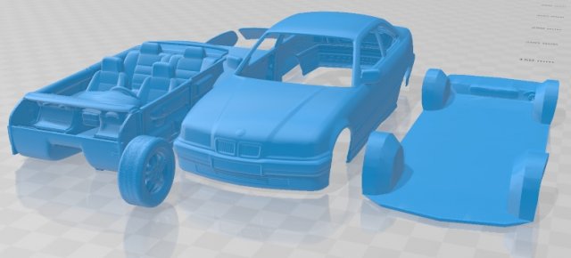3 Series Coupe 1993 Printable Car 3D printmodel .c4d .max .obj .3ds .fbx .stl .blend