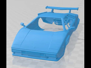 Carro com carroceria imprim&iacute;vel Countach 5000 QV 1985 Modelo de Impressão 3D
