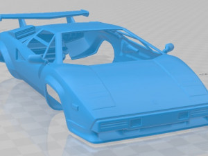 Countach 5000 QV 1985 Printable Body Car 3Dプリントモデル